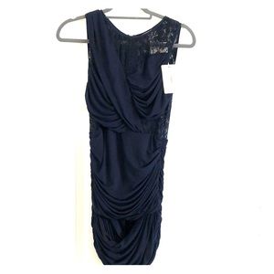 Navy mini dress with lace